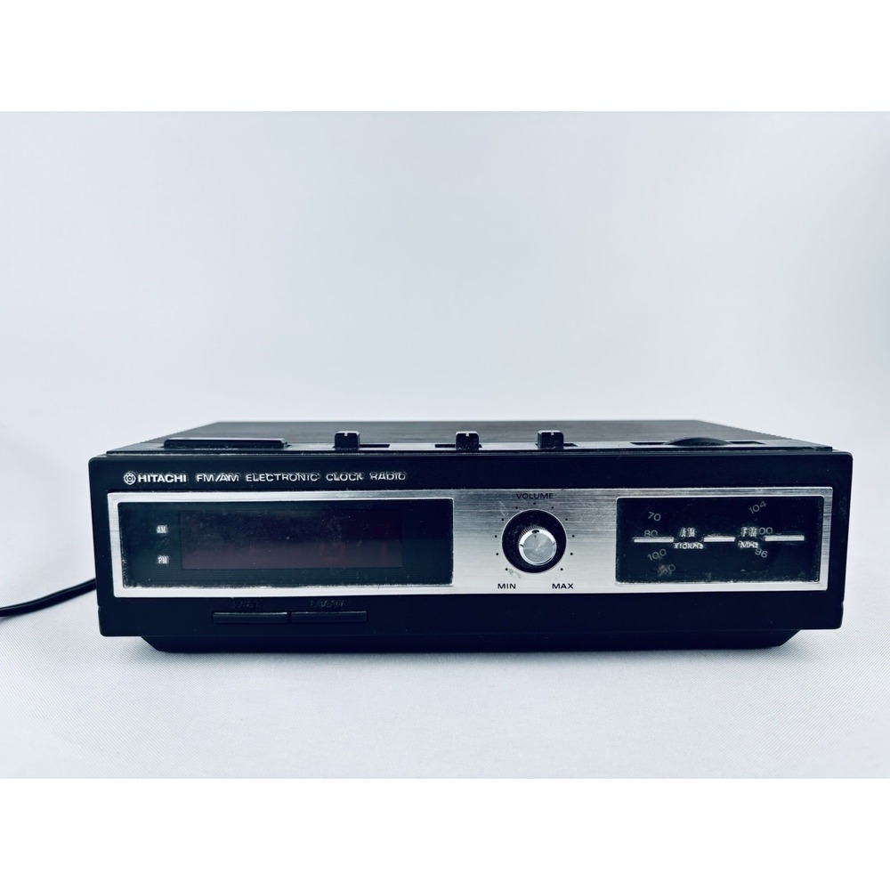 Vintage Hitachi Alarm Clock Radio KC-541H Brown Woodgrain - Tested & Works